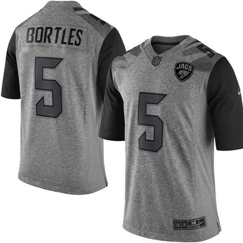 Nike Jaguars #5 Blake Bortles Gray Men's Stitched NFL Limited Gridiron Gray Jersey